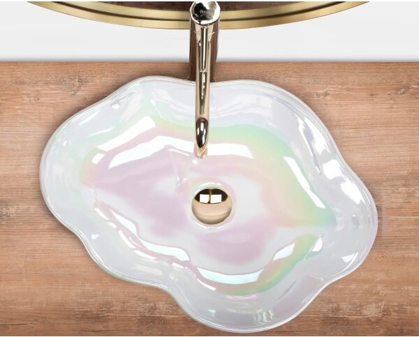 REA-U3309 - Umyvadlo na desku PEARL 38x50,5 cm keramika/pestrobarevná