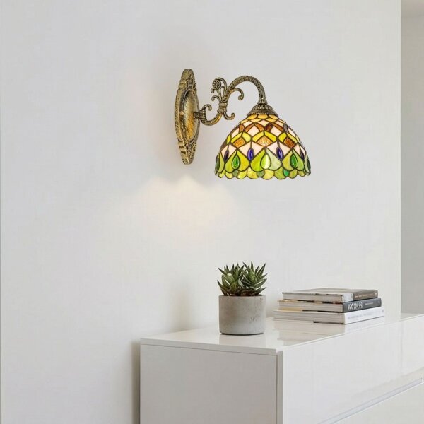 Brilagi - Tiffany vitrážová nástěnná lampa MARGARET 1xE27/40W/230V