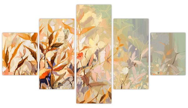 Obraz - Malované rostliny (125x70 cm)
