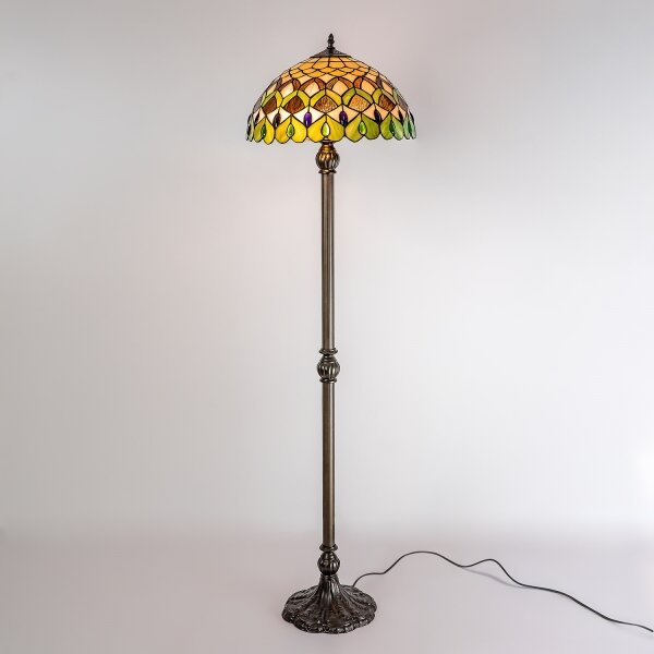 Brilagi - Tiffany vitrážová stojací lampa MARGARET 2xE27/60W/230V