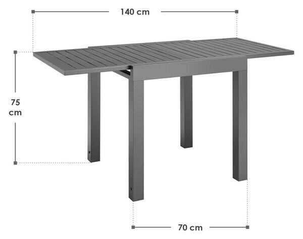 Juskys Zahradní stůl Laki 70x70 cm - antracit