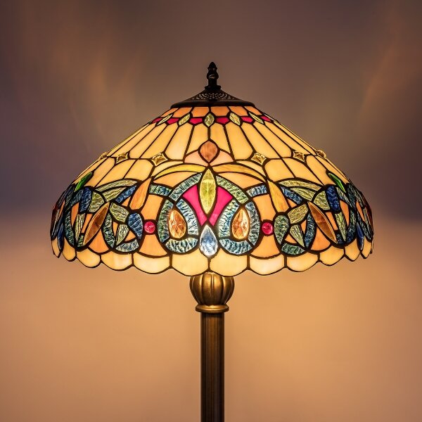 Brilagi - Tiffany vitrážová stojací lampa LUISA 2xE27/60W/230V