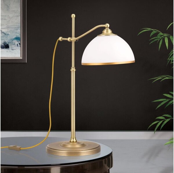 Orion LA 4-1213/1 - Stolní lampa OLD LAMP 1xE27/40W/230V bílá/mosaz