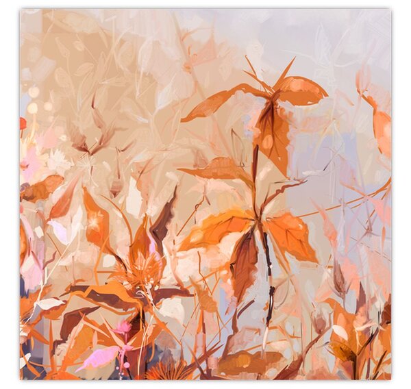Obraz - Malované květiny (30x30 cm)