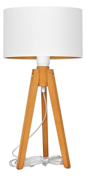 Stolní lampa ALBA 1xE27/15W/230V bílá/zlatá/dub