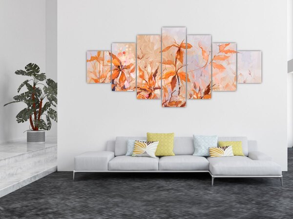 Obraz - Malované květiny (210x100 cm)