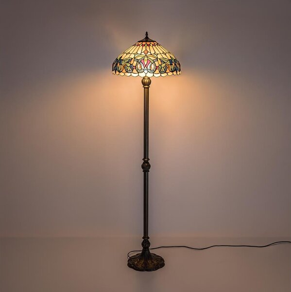 Brilagi - Tiffany vitrážová stojací lampa LUISA 2xE27/60W/230V