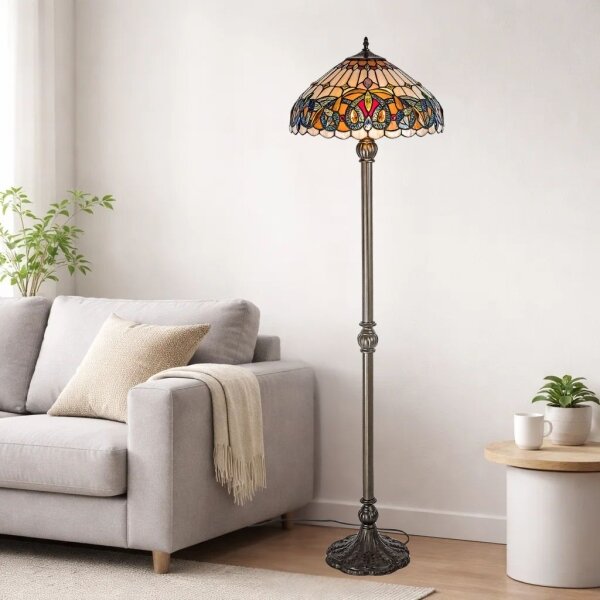 Brilagi - Tiffany vitrážová stojací lampa LUISA 2xE27/60W/230V