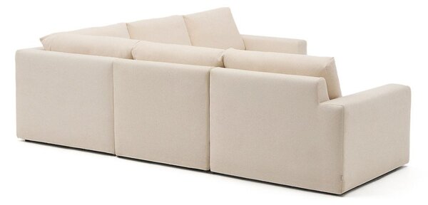 Béžová žinylková rohová pohovka (variabilní roh/do L) Alea – Kave Home