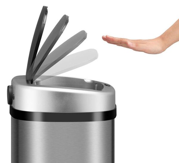 Automatický bezdotykový odpadkový koš 70 l – stříbrný