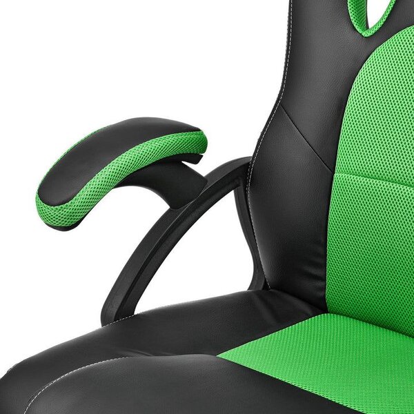 Ergonomická kancelářská židle, černá/zelená, nastavitelná