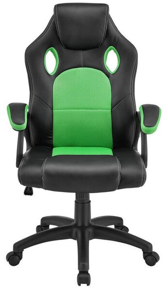 Ergonomická kancelářská židle, černá/zelená, nastavitelná