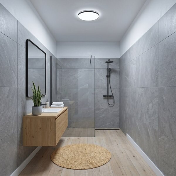 LED Stropní svítidlo HUGO LED/12/18/24W/230V 3000/4000/6500K pr. 30 cm IP54 čer