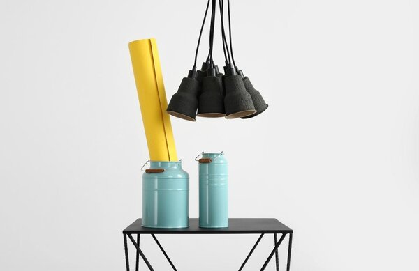 Nordic Design Černý kovový konferenční stolek Deryl 55 x 55 cm