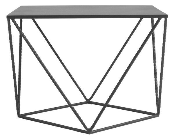 Nordic Design Černý kovový konferenční stolek Deryl 55 x 55 cm