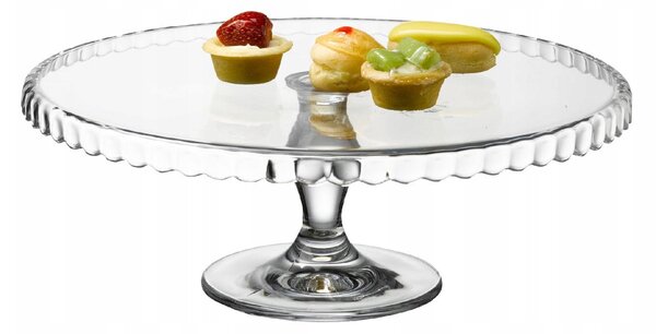 Podnos skleněná na nožce na dort, dort, ovoce Patisserie Pasabahce 32 cm