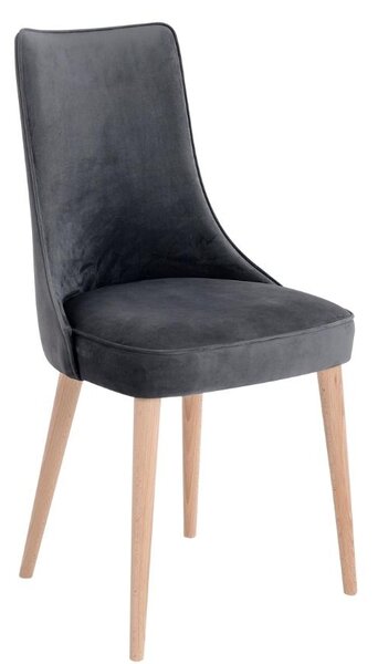 Nordic Design Šedá sametová jídelní židle Kika