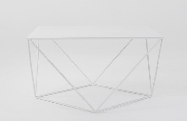 Nordic Design Bílý kovový konferenční stolek Deryl 80 x 80 cm