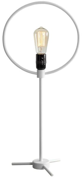 Nordic Design Bílá kovová stolní lampa Wheel