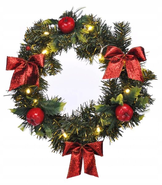 LED Vánoční věnec na dveře, Ø 28 cm