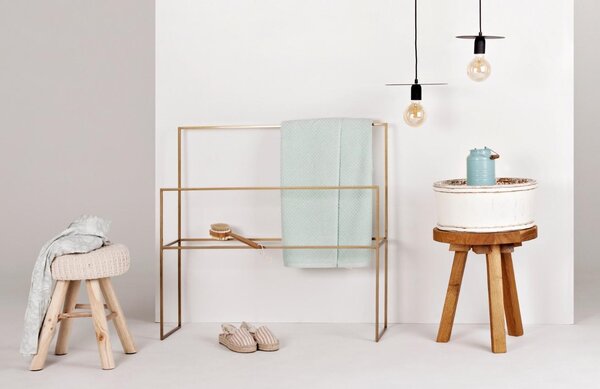 Nordic Design Zlatý kovový věšák na ručníky Borelo 86 x 90 cm