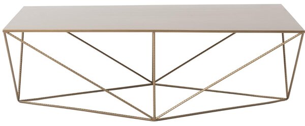 Nordic Design Zlatý kovový konferenční stolek Deryl 140 x 80 cm