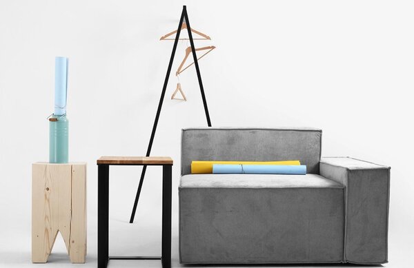 Nordic Design Černý kovový nástěnný/stojací věšák County 170 x 30 cm