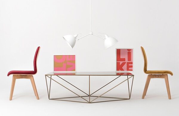Nordic Design Zlatý kovový konferenční stolek Deryl 140 x 80 cm
