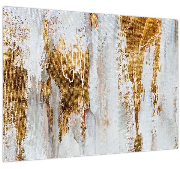 Obraz - Abstrakce se zlatou (70x50 cm)
