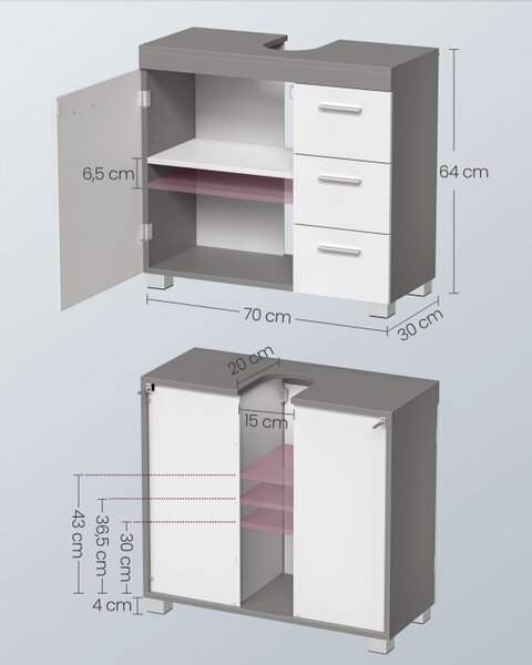 Skříňka pod umyvadlo BBK503T49