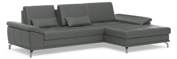 ROHOVÁ SEDAČKA, kůže, antracitová Sit & More - Sedací soupravy, Online Only