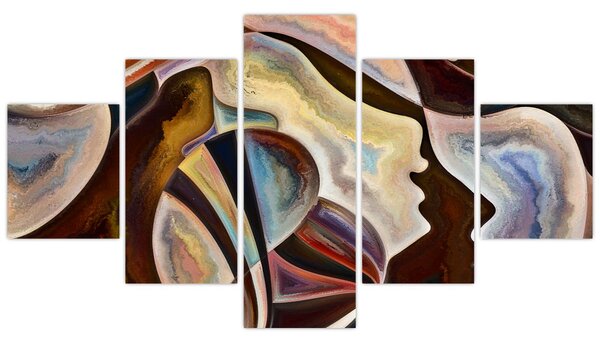 Obraz - Abstrakce hlav (125x70 cm)