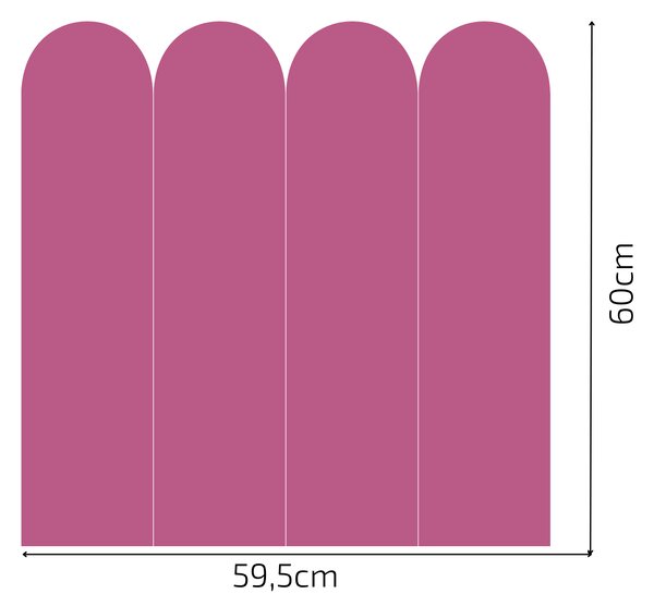PIPPER. Textilní samolepící tapeta - Oblouk -Bonbónově růžová barva Barva: Tmavá, Velikost: 60cm