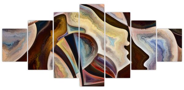 Obraz - Abstrakce hlav (210x100 cm)