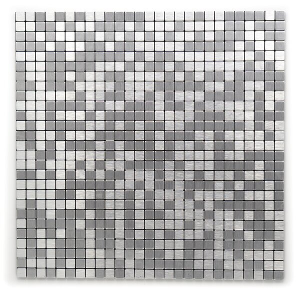 Samolepicí obklad mozaika vinyl Hliník 10x10mm - šedé miničtverečk