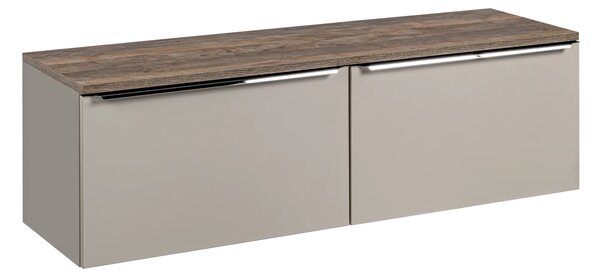 Comad Závěsná skříňka pod umyvadlo SantaFe s deskou 160 cm taupe/dub santa fe vintage