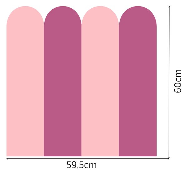 PIPPER. Textilní samolepící tapeta - Oblouk -Bonbónově růžová barva Barva: Tmavá, Velikost: 60cm