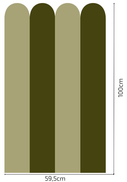 PIPPER. Textilní samolepící tapeta - Oblouk - Khaki barva Barva: Bledá, Velikost: 60cm
