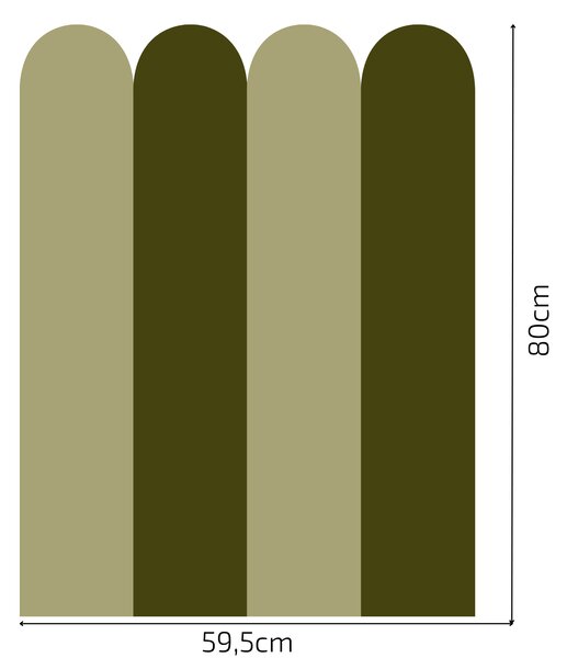 PIPPER. Textilní samolepící tapeta - Oblouk - Khaki barva Barva: Bledá, Velikost: 60cm