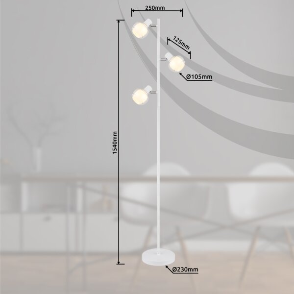Globo 54309SW - Stojací lampa TOKKI 3xE14/40W/230V bílá