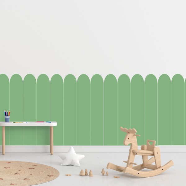 PIPPER. Textilní samolepící tapeta - Oblouk - Lahvově zelená barva Barva: Kombinace, Velikost: 100cm