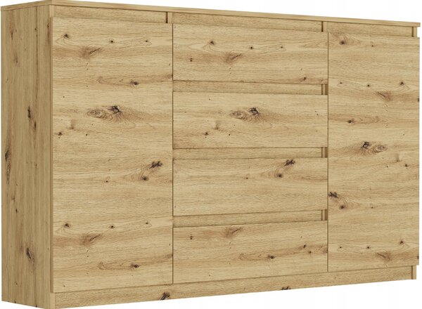 Komoda 160 cm zásuvky dveře skíka FRAMIRE R-160-S4 artisan
