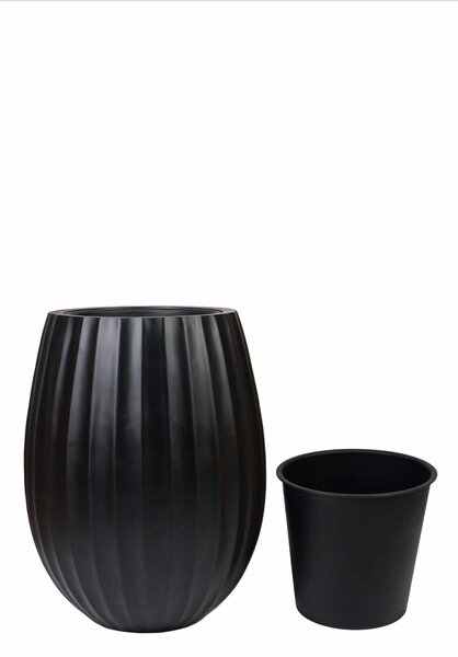 Designový květináč BALAO , sklolaminát, 50x39 cm, černá