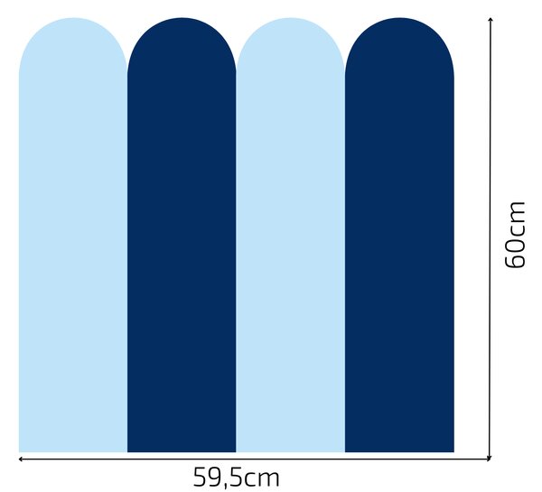 PIPPER. Textilní samolepící tapeta - Oblouk - Námořnická modrá Barva: Kombinace, Velikost: 60cm
