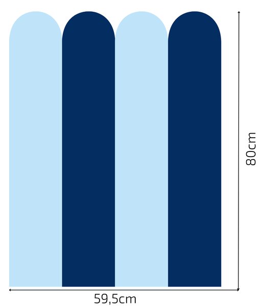 PIPPER. Textilní samolepící tapeta - Oblouk - Námořnická modrá Barva: Kombinace, Velikost: 60cm