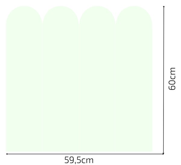 PIPPER. Textilní samolepící tapeta - Oblouk - Mátová barva Barva: Bledá, Velikost: 60cm