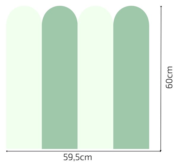 PIPPER. Textilní samolepící tapeta - Oblouk - Mátová barva Barva: Bledá, Velikost: 60cm