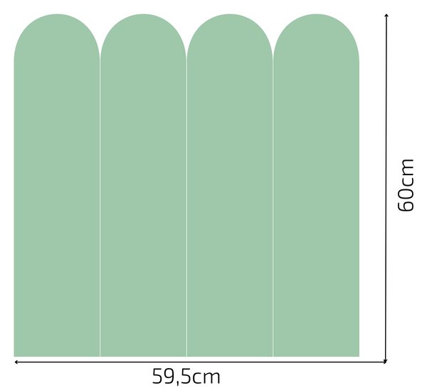 PIPPER. Textilní samolepící tapeta - Oblouk - Mátová barva Barva: Bledá, Velikost: 60cm