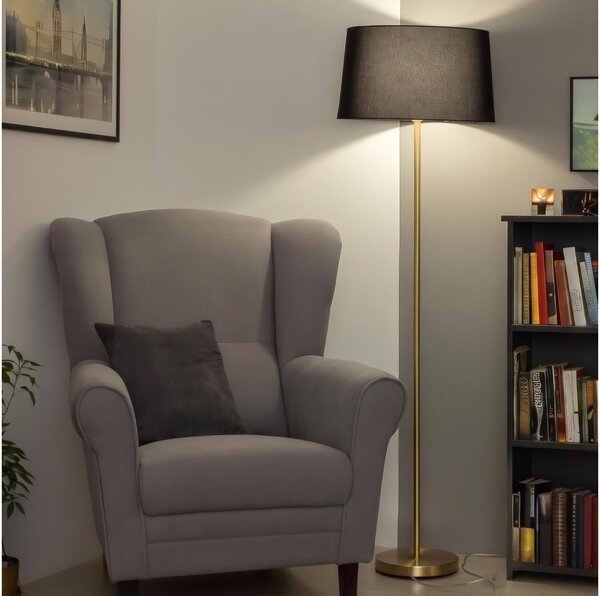 Brilagi - LED Stojací lampa CERIA 1xE27/20W/230V pr. 45 cm černá/zlatá
