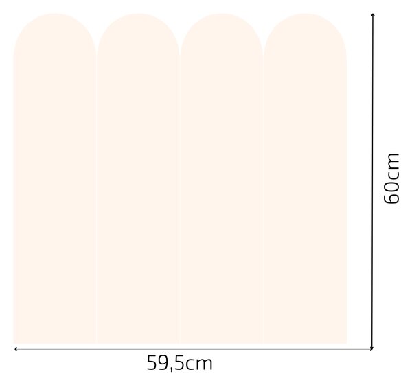 PIPPER. Textilní samolepící tapeta - Oblouk - Krémová barva Barva: Kombinace, Velikost: 60cm